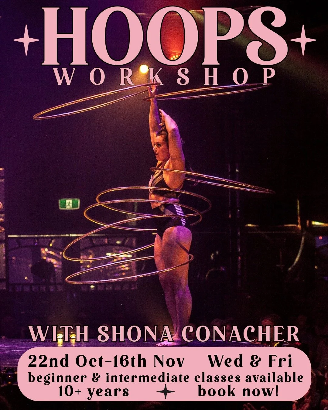 🔥 Get in the hoop with Shona Conacher! 🔥

Spin, twirl, and laugh your way into new skills with Circus Monoxide&rsquo;s hoop workshops led by the unstoppable force of circus magic, Shona Conacher!

🌀 Whether you're a total beginner or ready to leve