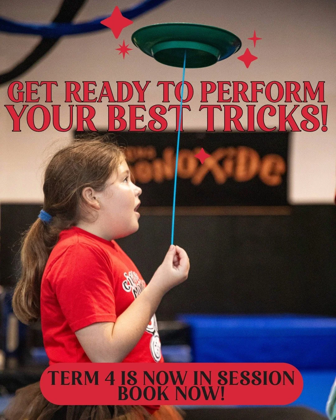🎪✨ We&rsquo;re in Term 4... But the Show&rsquo;s Not Full Yet! ✨🎪
The circus is in full swing at Circus Monoxide, and there&rsquo;s still time to join the fun! Whether you&rsquo;re soaring on the lyra, tumbling across the floor, or clowning around 