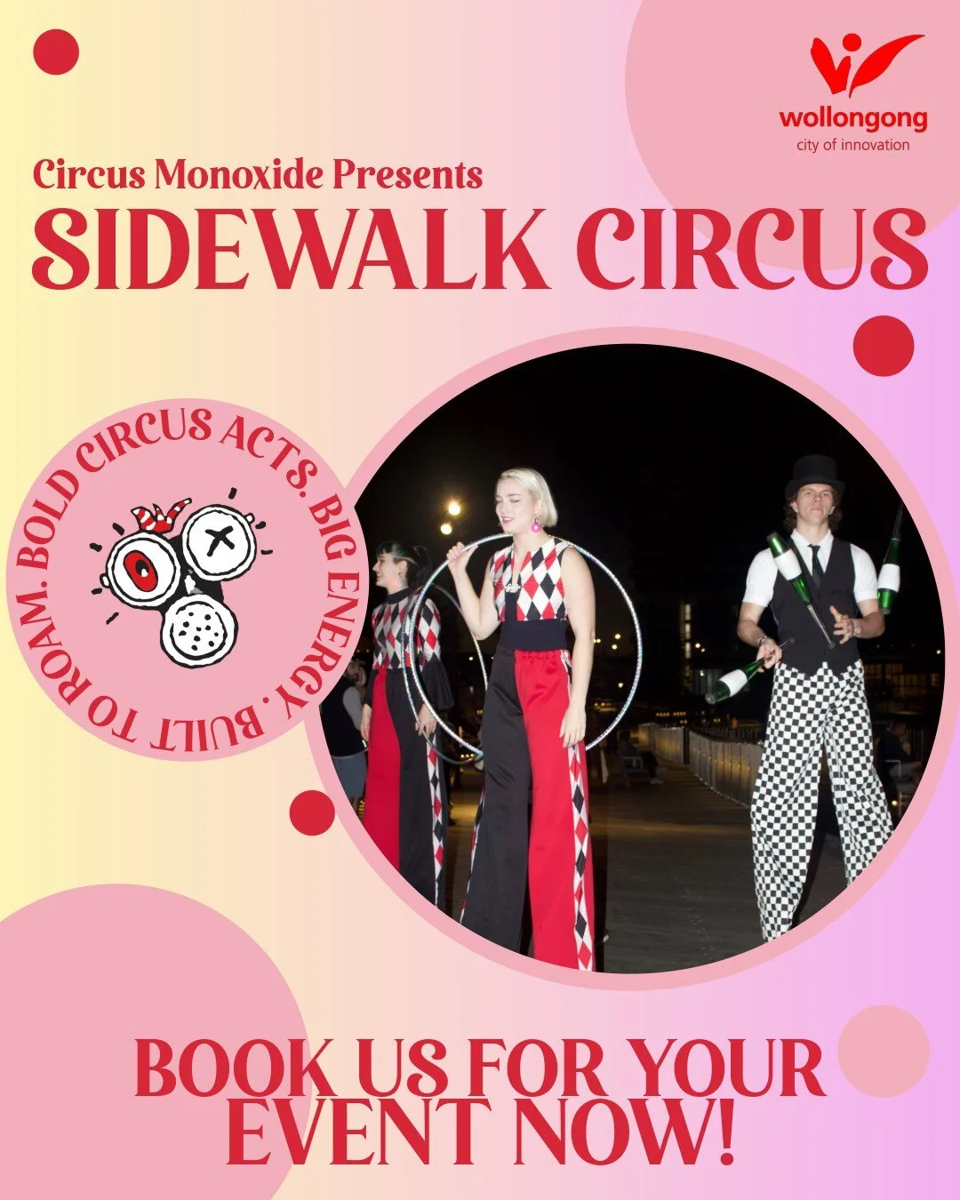 🎪 SIDEWALK CIRCUS IS READY TO ROLL! 🤩

Our powerhouse team of young circus artists brings high-impact performances packed with edge, polish, and personality. From slick solo acts to tightly choreographed trio routines, every moment is designed to w