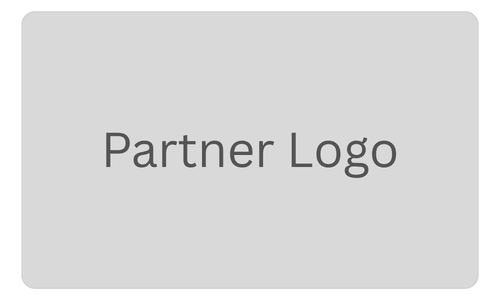 Placeholder with the text 'Partner Logo' on a gray background.