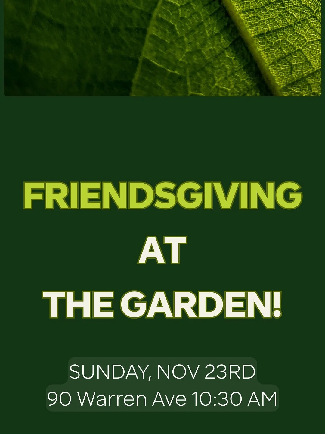 See you at the Friendsgiving brunch this Sunday! 🥘 🍲 🍗