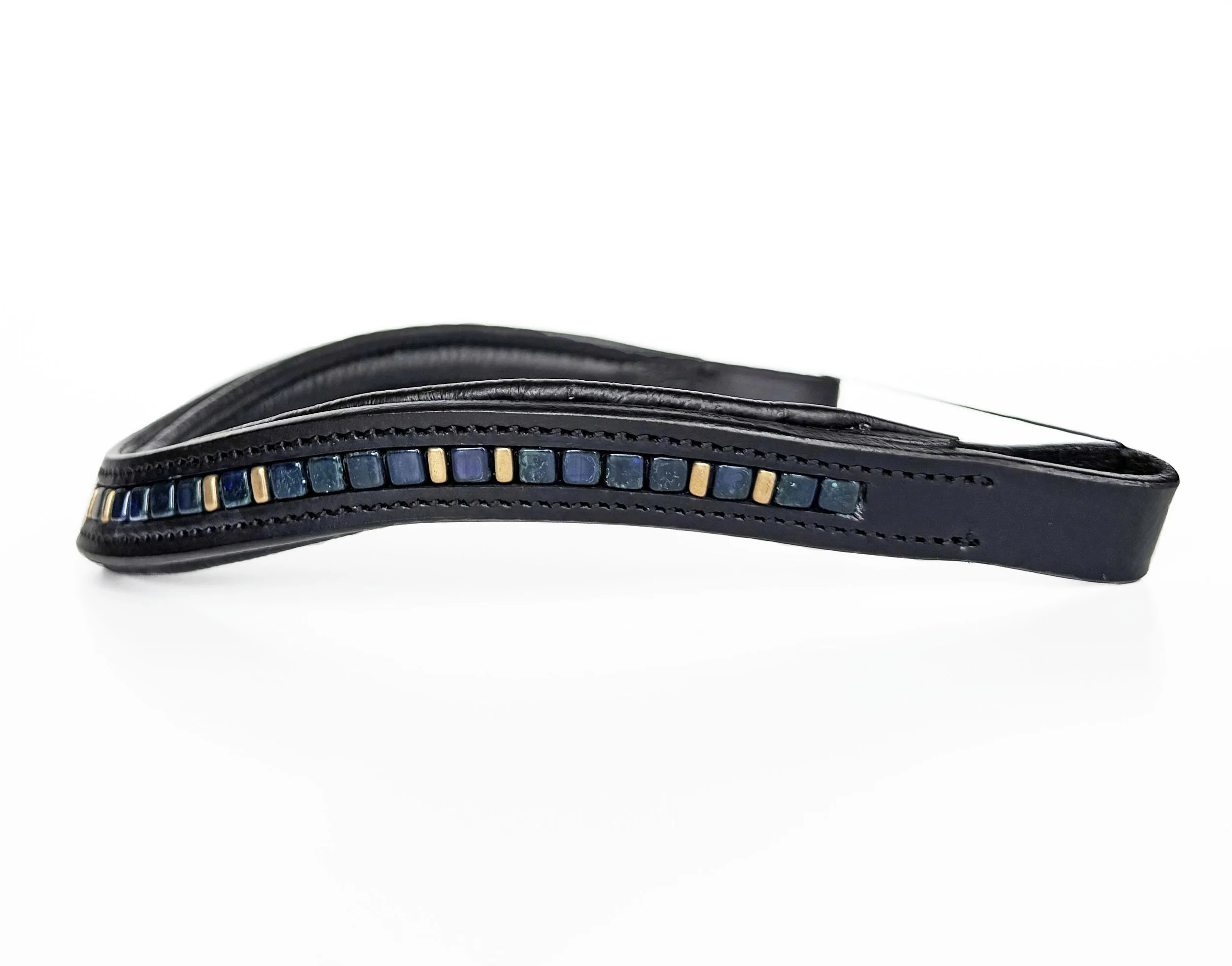 Blue & Gold Beaded Browband