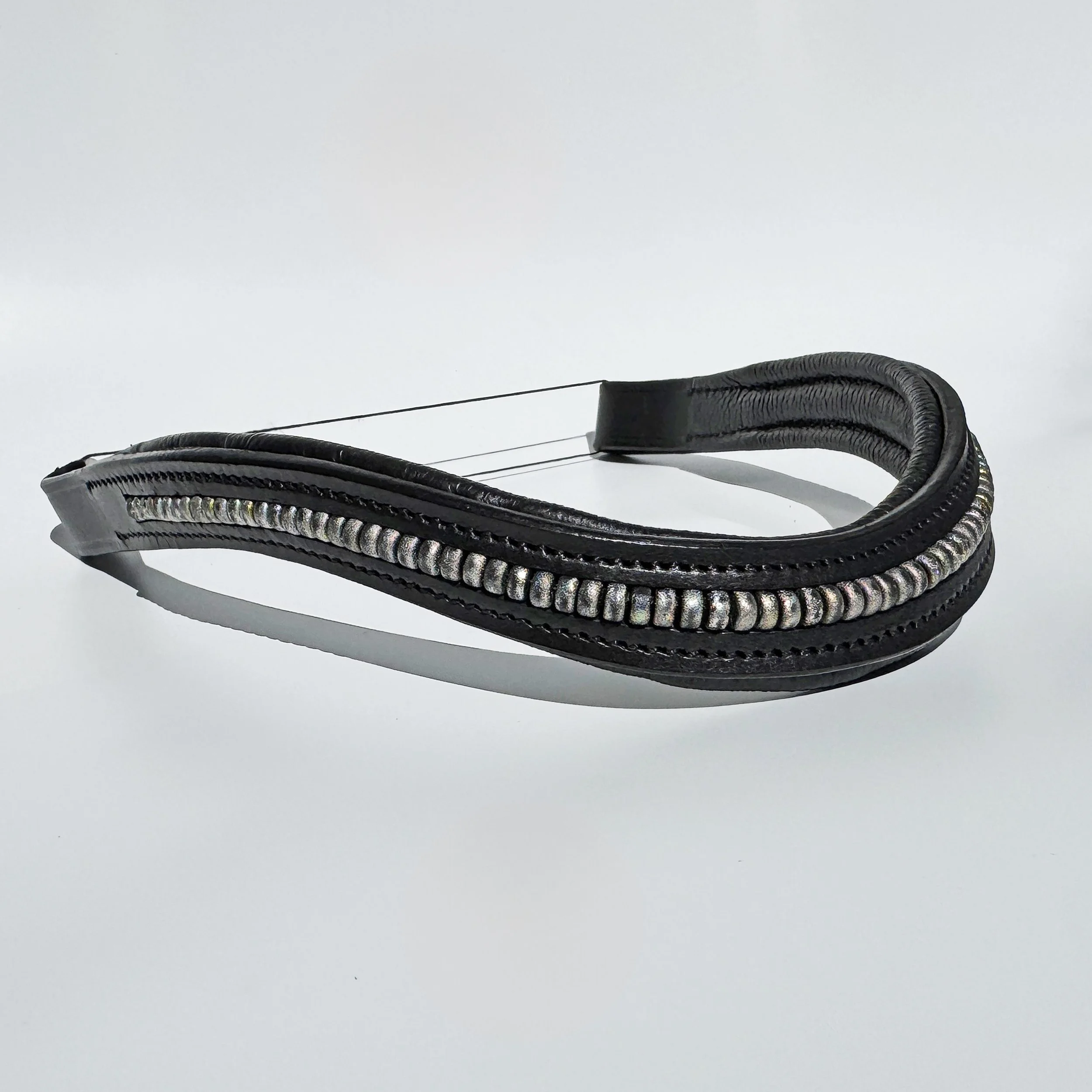 Iridescent Silver Beaded Browband