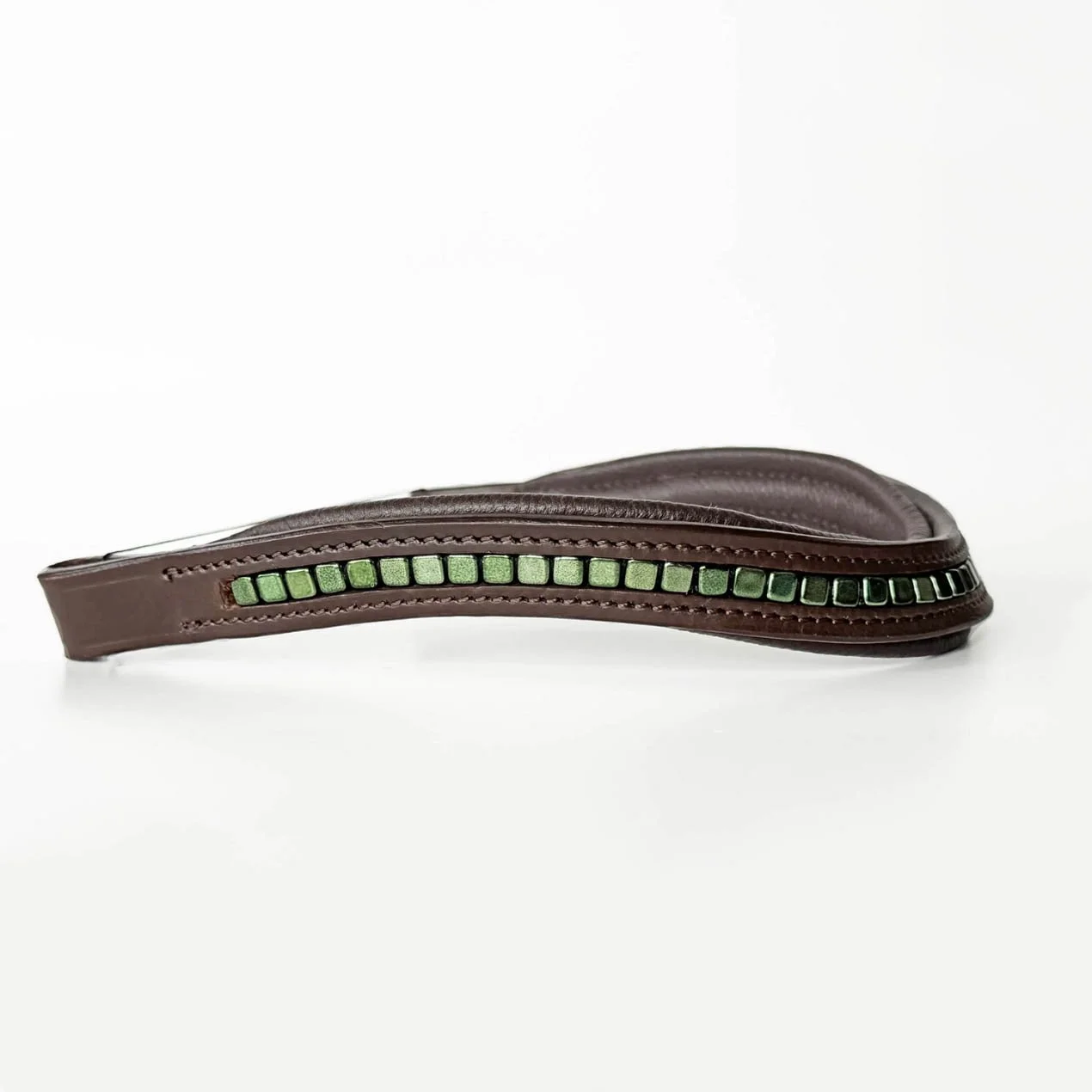 Metallic Green Beaded Browband