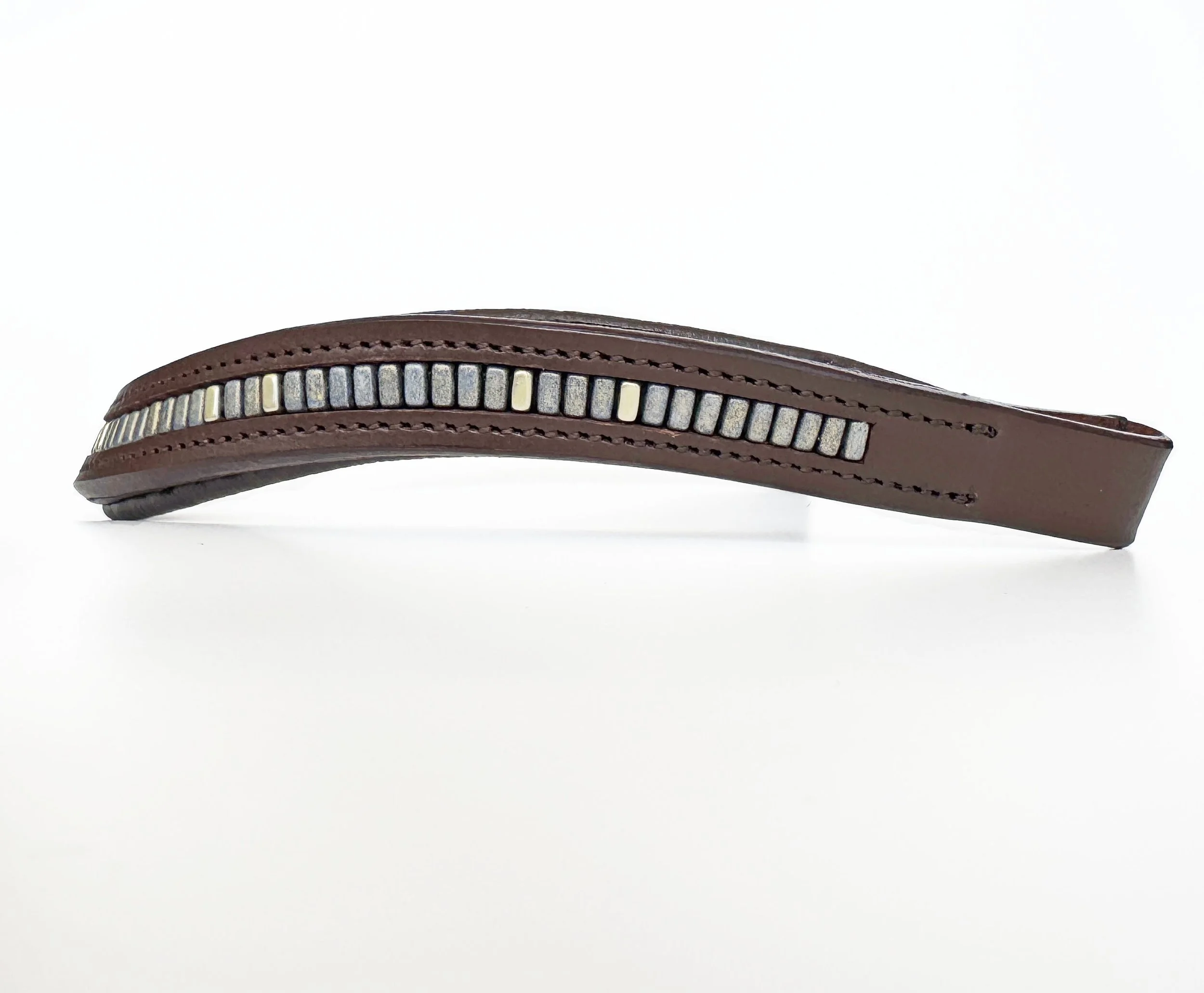 Blue Gold Beaded Browband