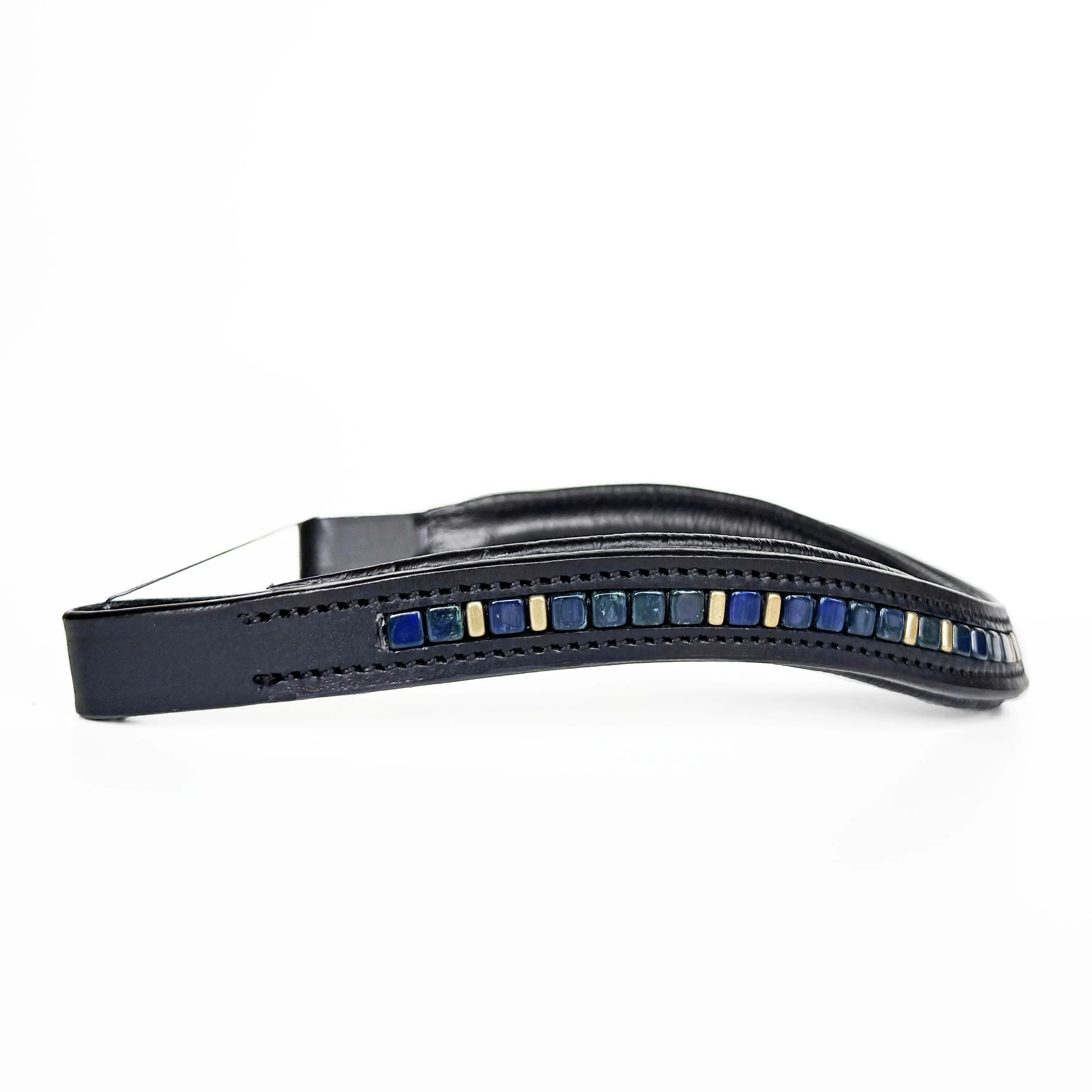 Blue & Gold Beaded Browband