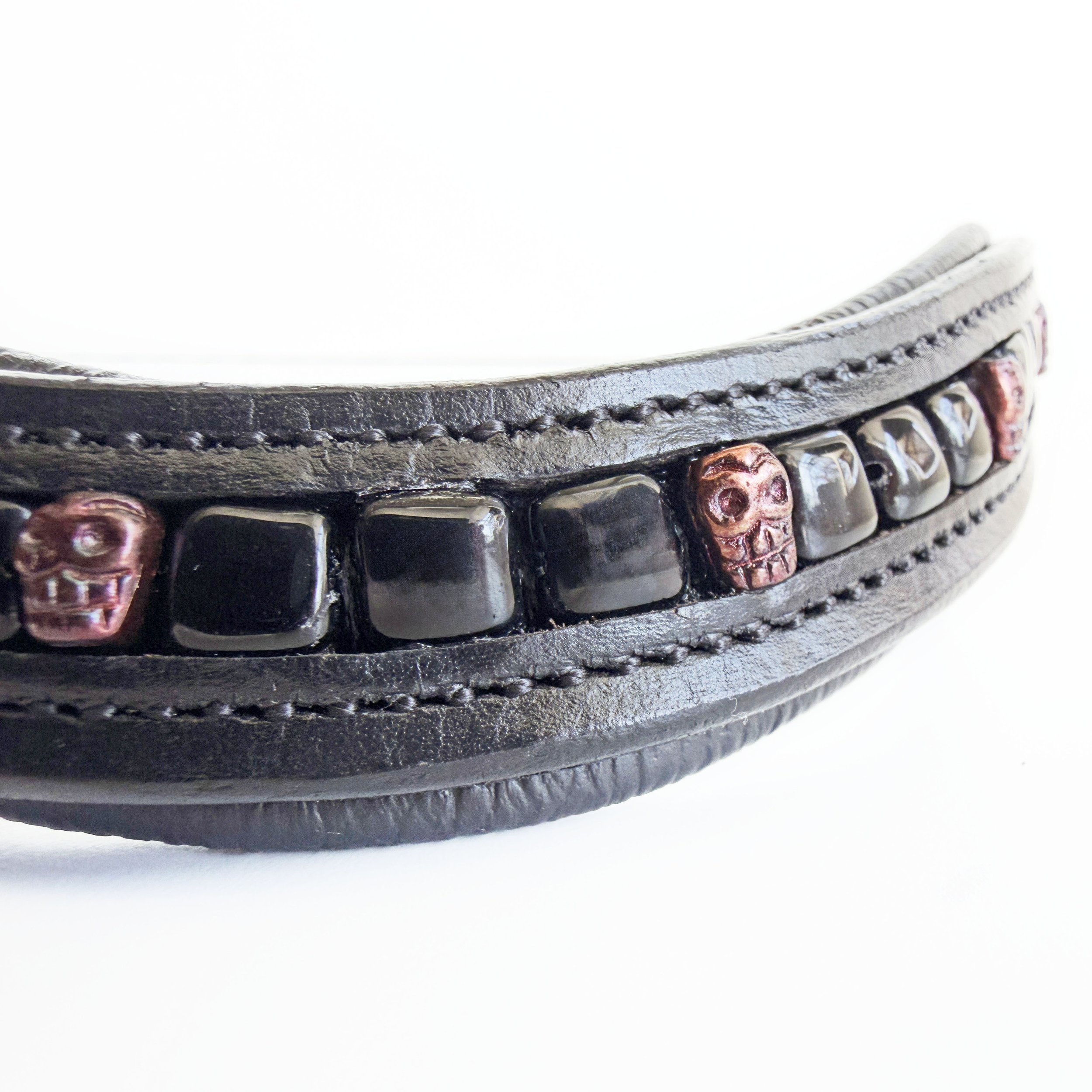 Black & Copper Skull Browband