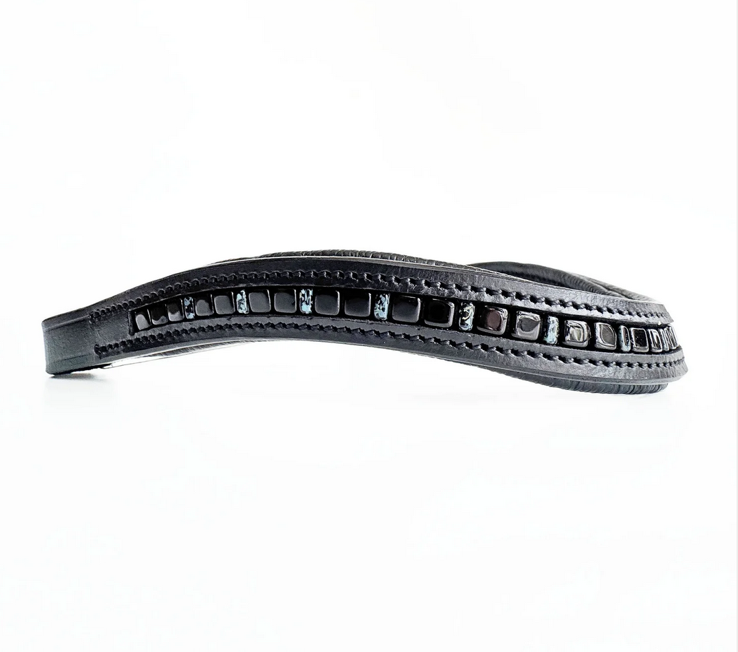 Black & Blue Beaded Browband