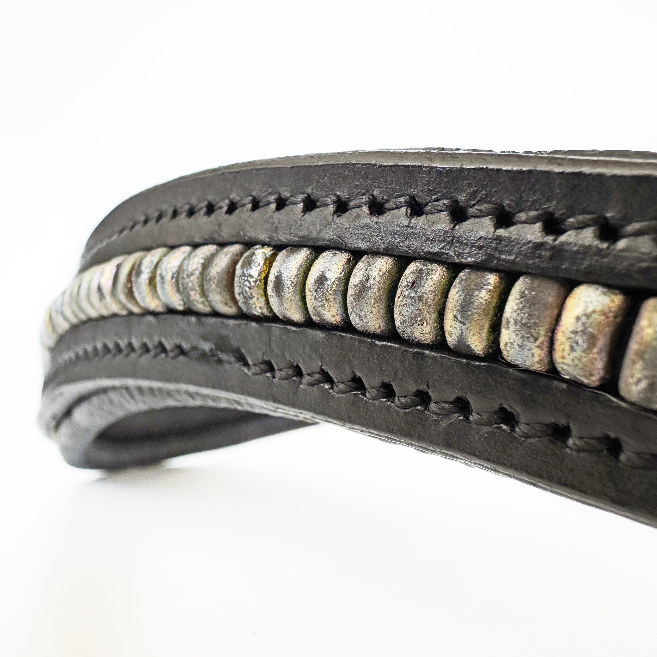 Iridescent Silver Beaded Browband