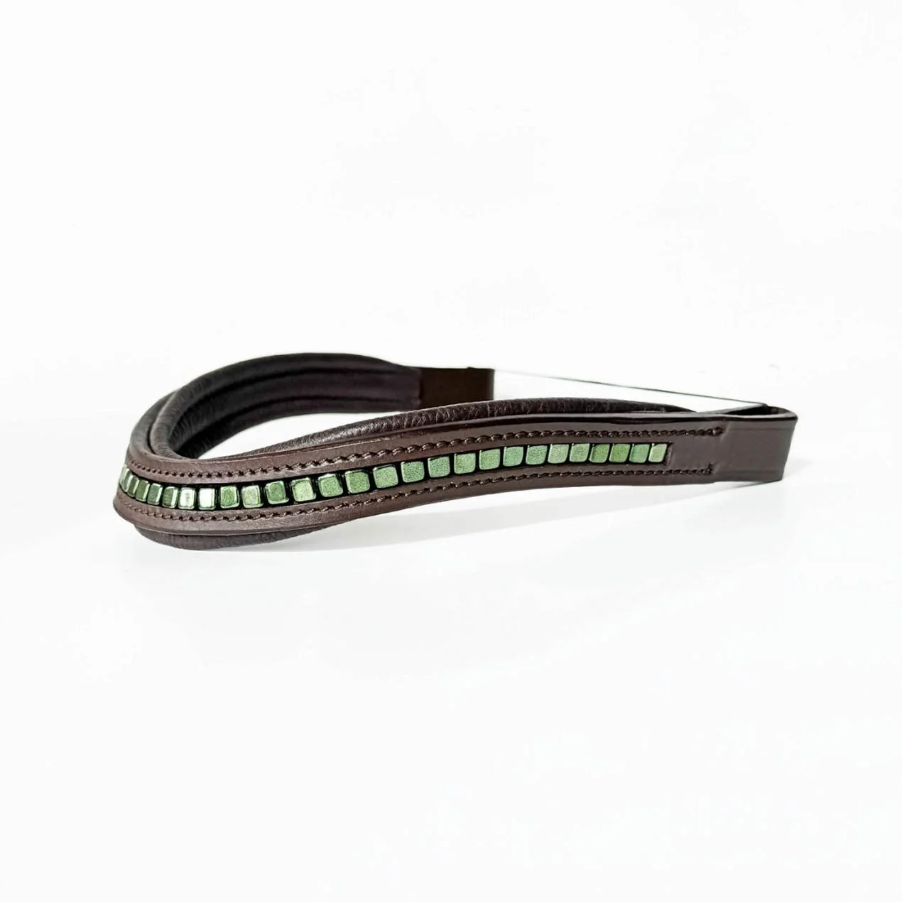 Metallic Green Beaded Browband