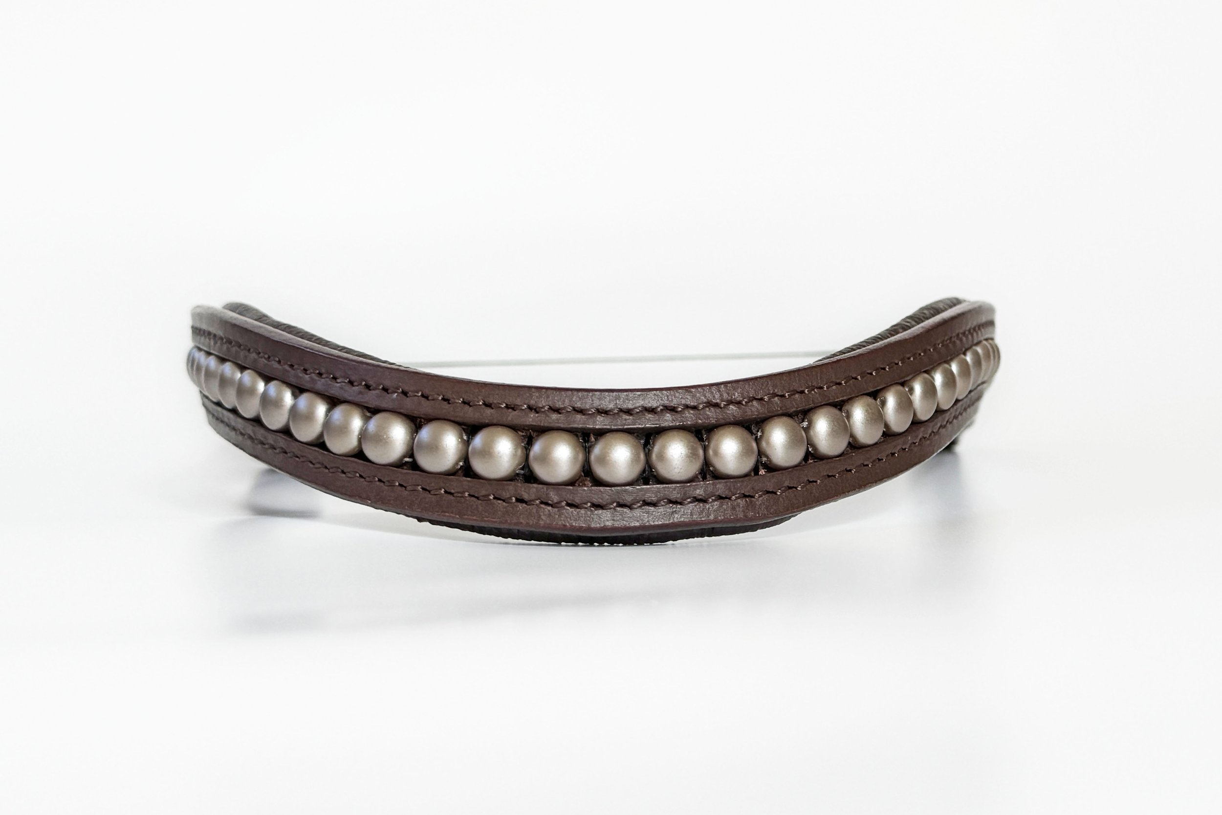 unique bronze and brown beaded browband