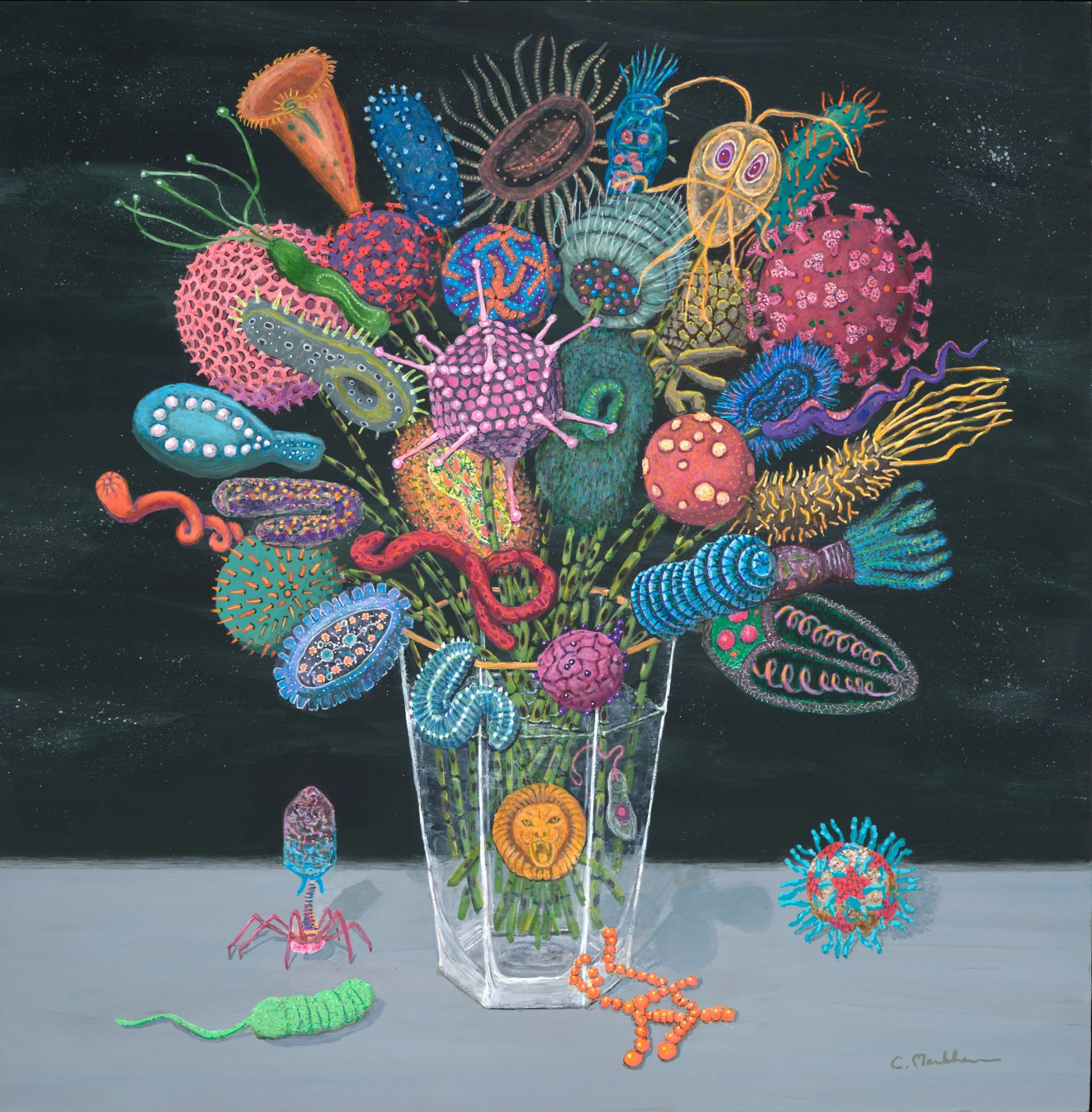 Microbe Bouquet 18x18