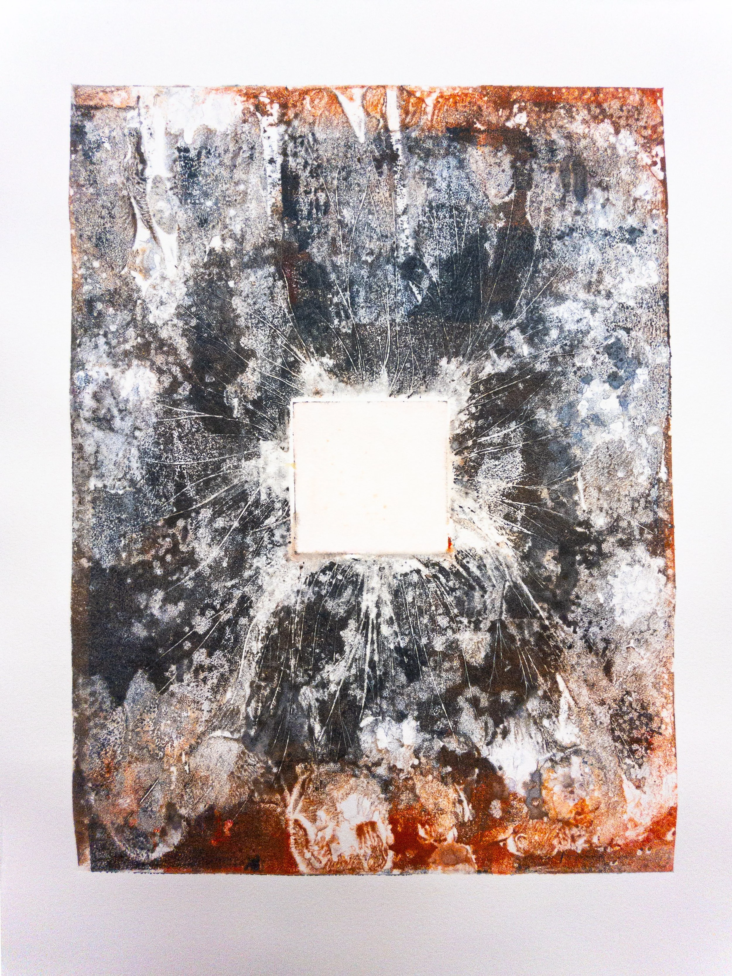 Regenerative Decay (iv), 2024,
Monotype print, 
12x18"