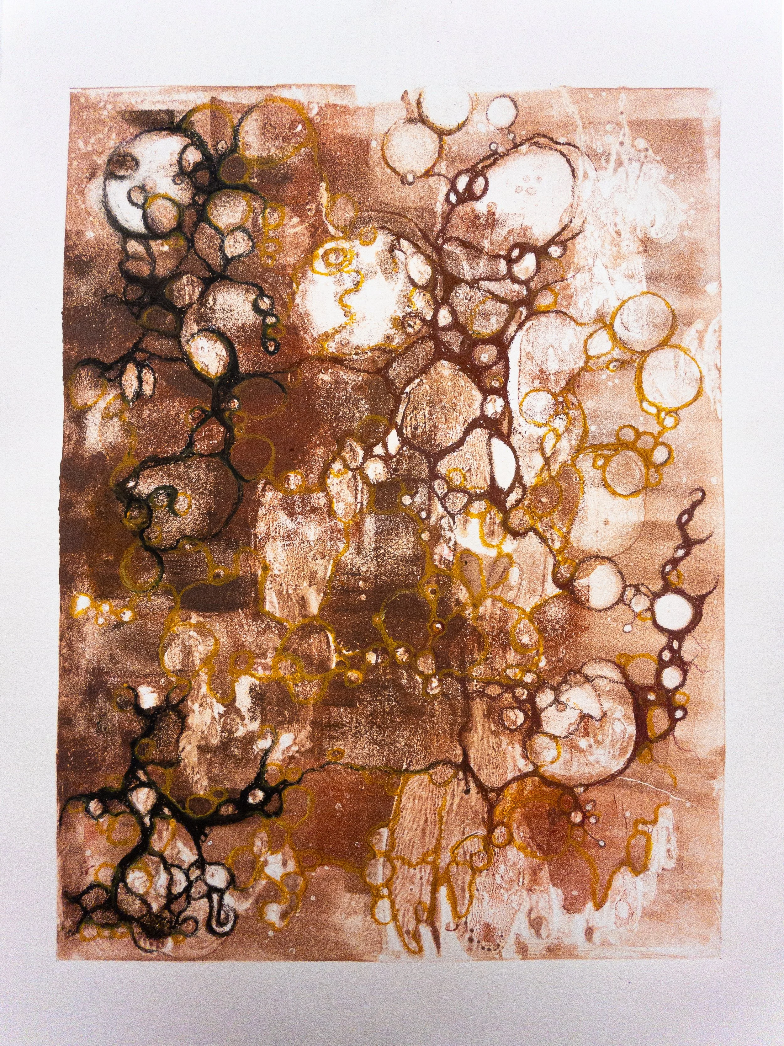 Regenerative Decay (v), 2024,
Monotype print, 
12x18"