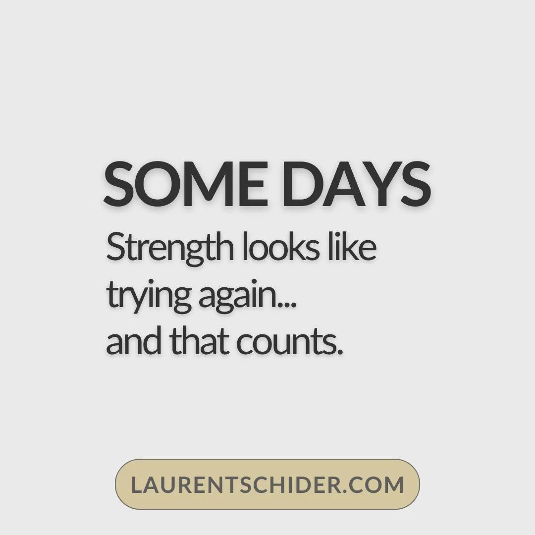 Some days, strength looks like trying again.

Not perfect. 
Not fearless. 
Just showing up one more time.

If you needed this reminder today, you are not alone.
What is one thing you are choosing to try again this week? 

Share this so someone else f