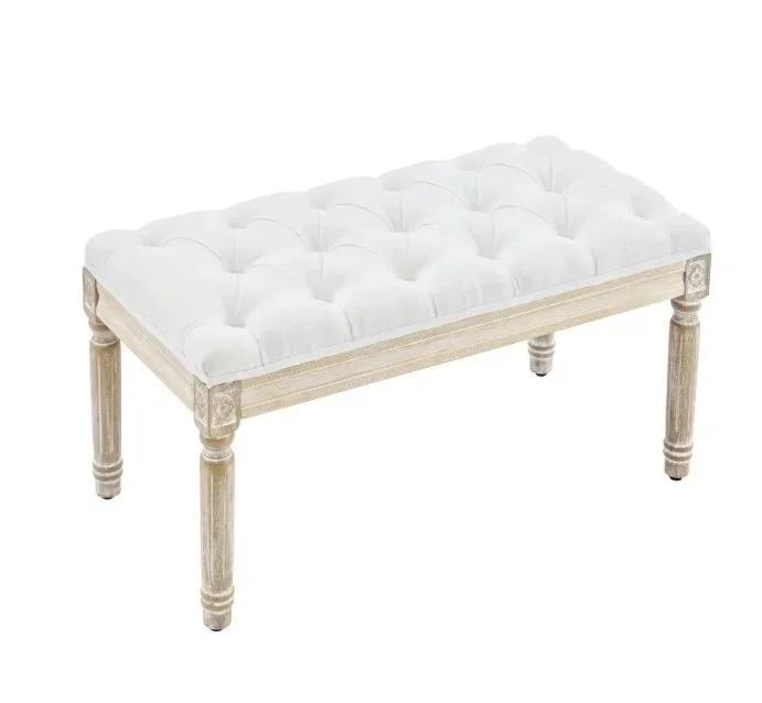 White upholstered bench (x2 available). Ideal for nikkah ceremony - $50 each