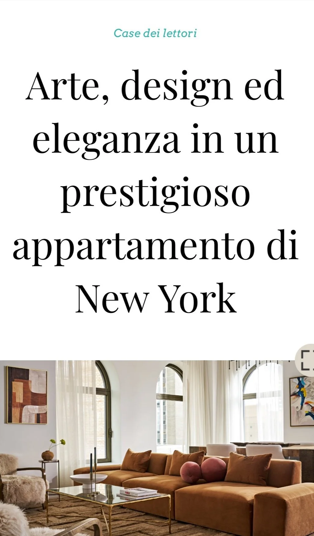 Casa Facile (an italian interior design magazine) article describing a project iof interior design in New York City