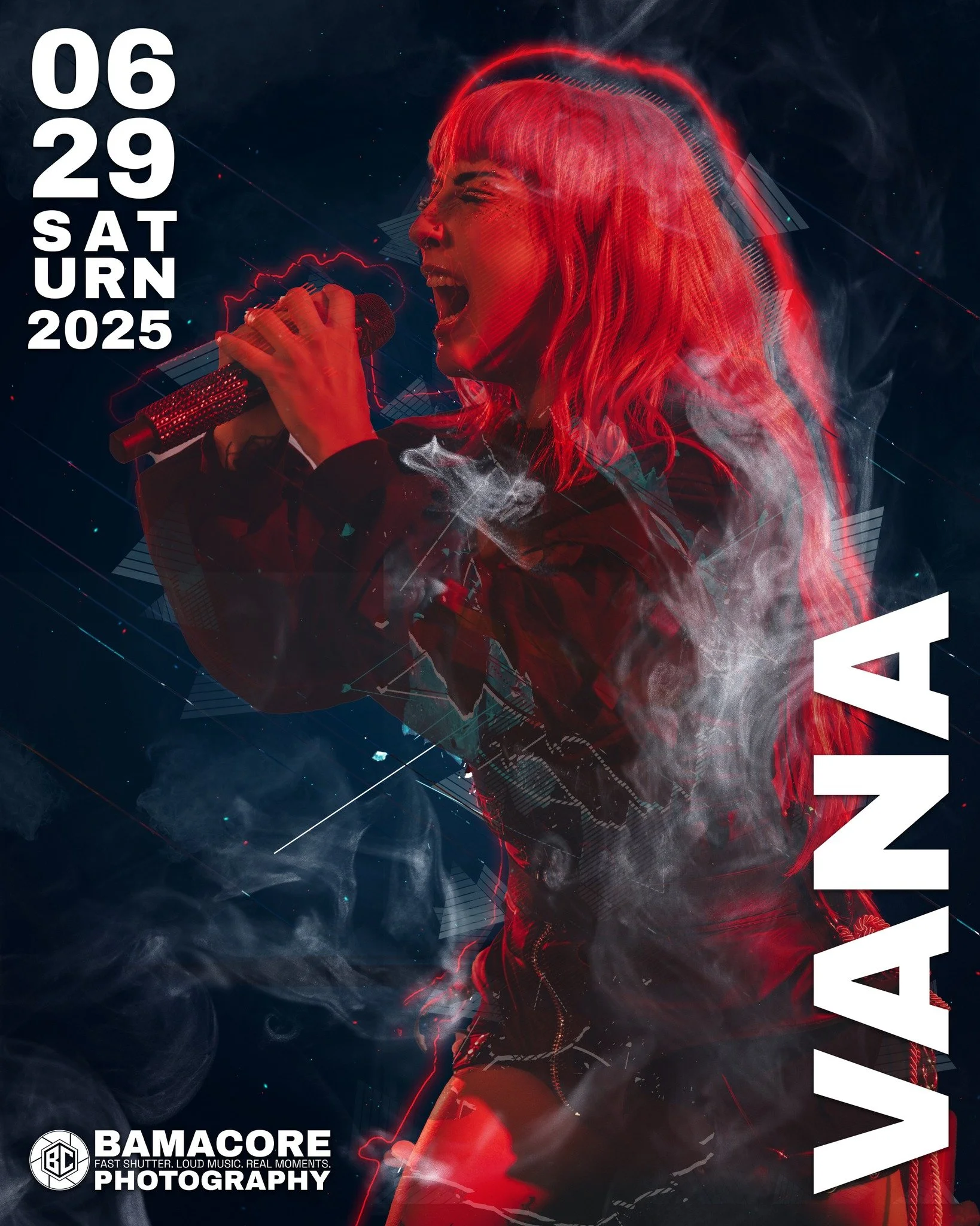 Photoshop Series Vol. 4 ⚡🖤
It&rsquo;s been a minute&hellip; but the remix is back.

Caught this shot of @vana_nz going full throttle at @saturnbham and couldn&rsquo;t resist pulling it back into the Photoshop lab. Glitched it, smoked it, and dropped