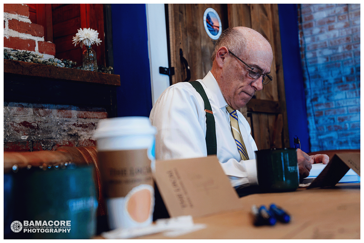 James Spann signing books at a coffee shop