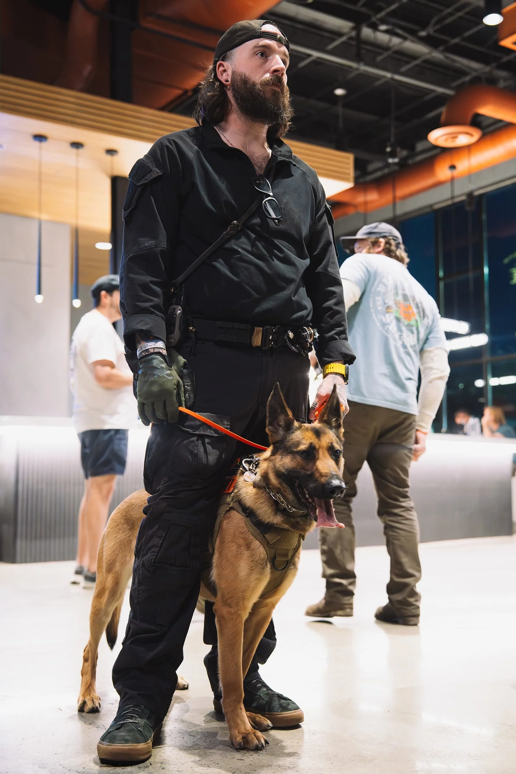 Security guard with a dog
