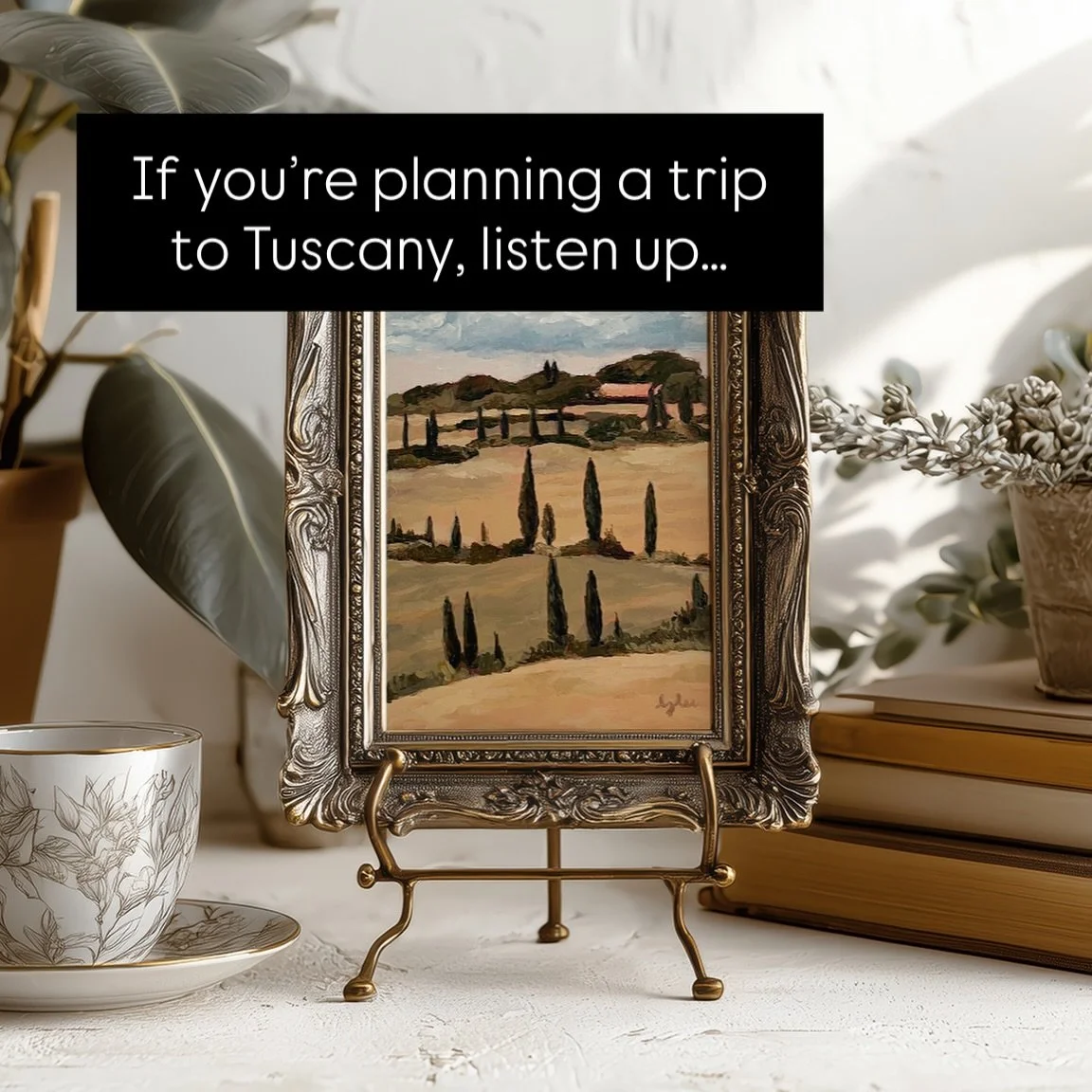Dream trip to Tuscany loading&hellip;

But like, when I actually can. I mean honestly, that&rsquo;s why I&rsquo;m painting! I want to travel and paint, and by selling my art, I&rsquo;m hoping to fund that dream. 

Let&rsquo;s just say, there&rsquo;s 