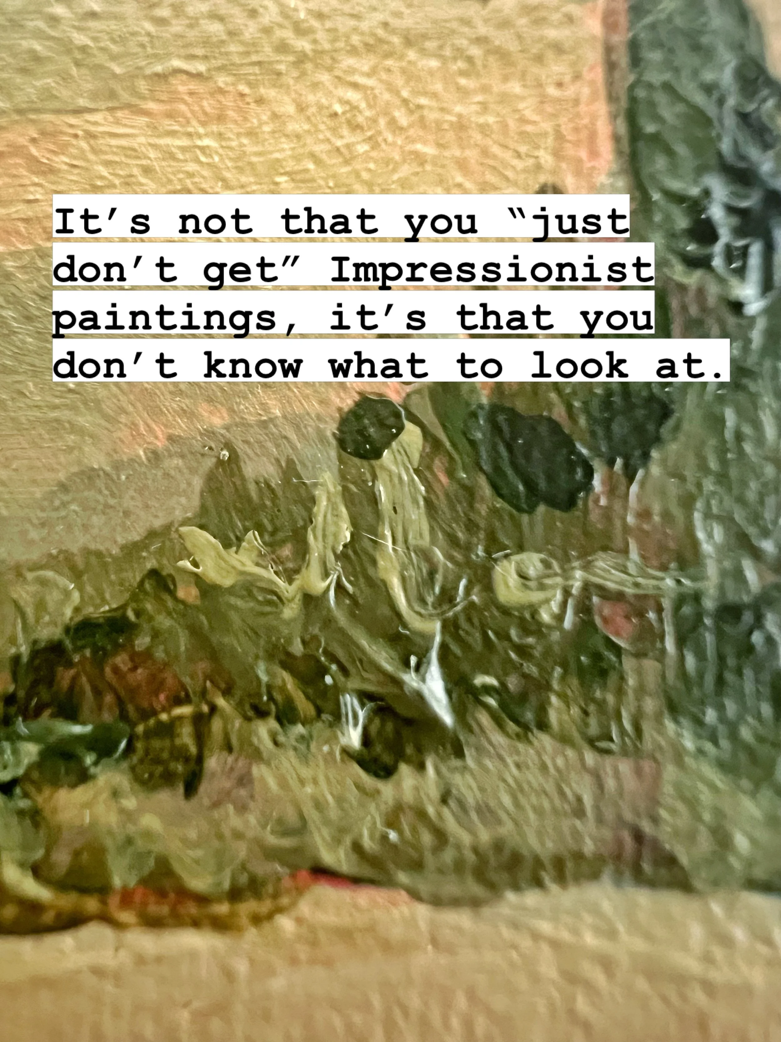 These are things that get missed when you don&rsquo;t know what to look for.

There is serious beauty in looking closely and seeing just how an artist decided to show you a scene, an object, a place. The small marks that when you stand back, become s