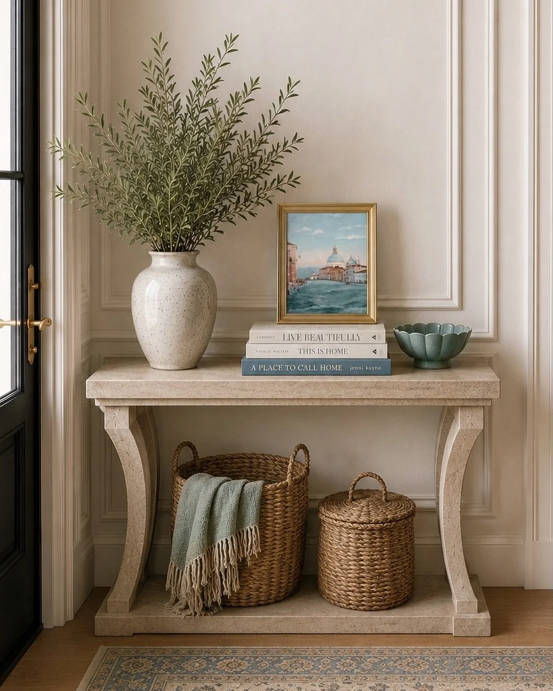 Talk about a view&hellip; 

This piece is at home in a gorgeous entryway. I can&rsquo;t get over how much I love it. It&rsquo;s giving, we love a vacation with a water view, got a gelato and watched the boats pass by on the Grand Canal, and now that 
