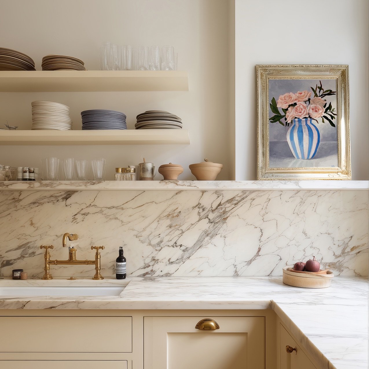 A pop of color that isn&rsquo;t loud.

I am loving the tonal kitchen look, and adding just a bit of personality that isn&rsquo;t chaotic, is my kind of vibe. I want the aesthetic + personality. Plus, no need to water these roses! 

&ldquo;Pale Roses 