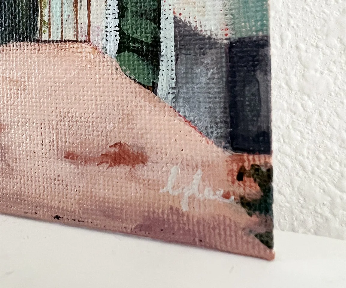 detail image of artist signature on terracotta