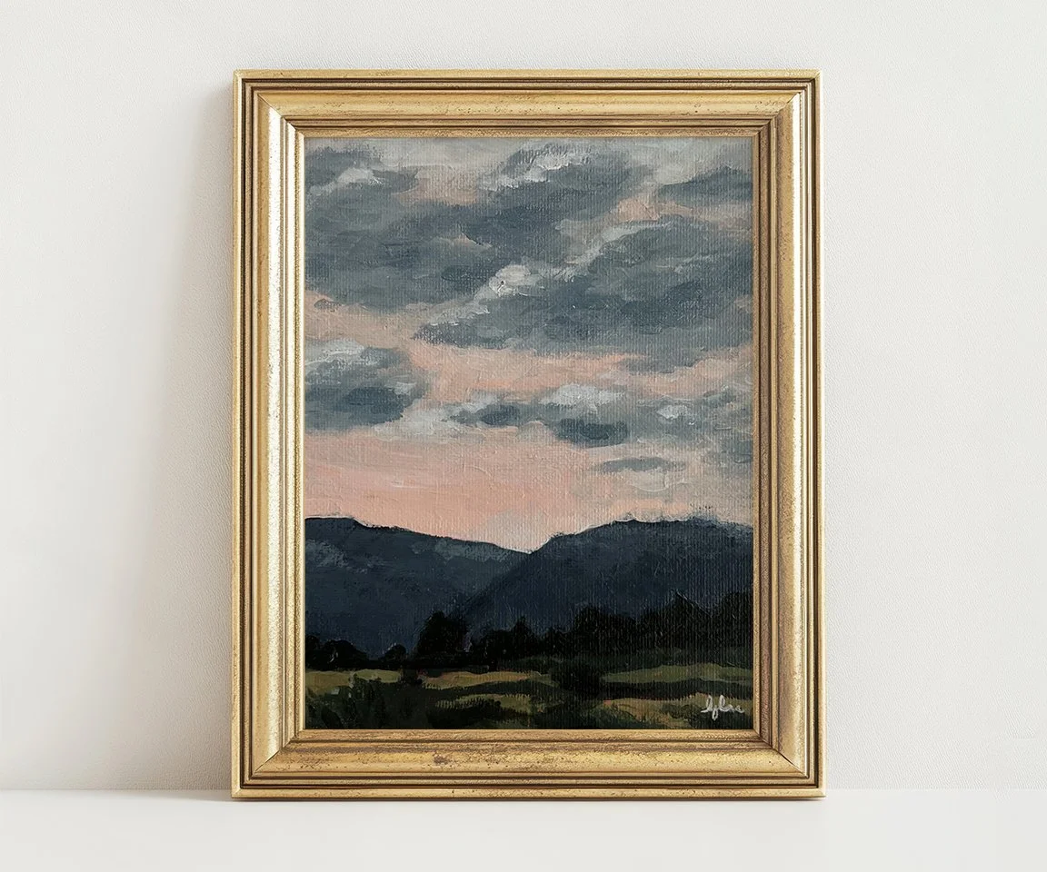 "Sunset Clouds Over Mountains"