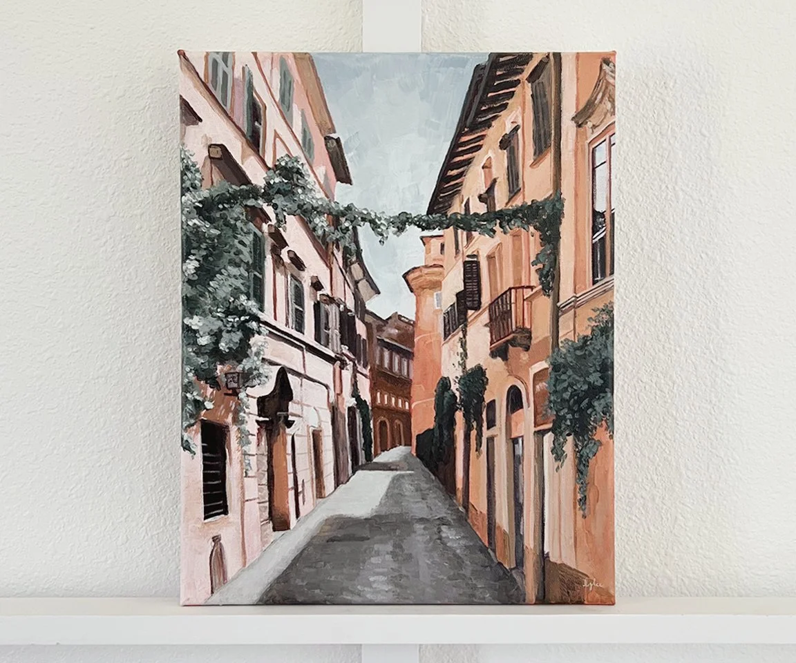 "Stroll Through the Vicolo-Rome" Original Painting