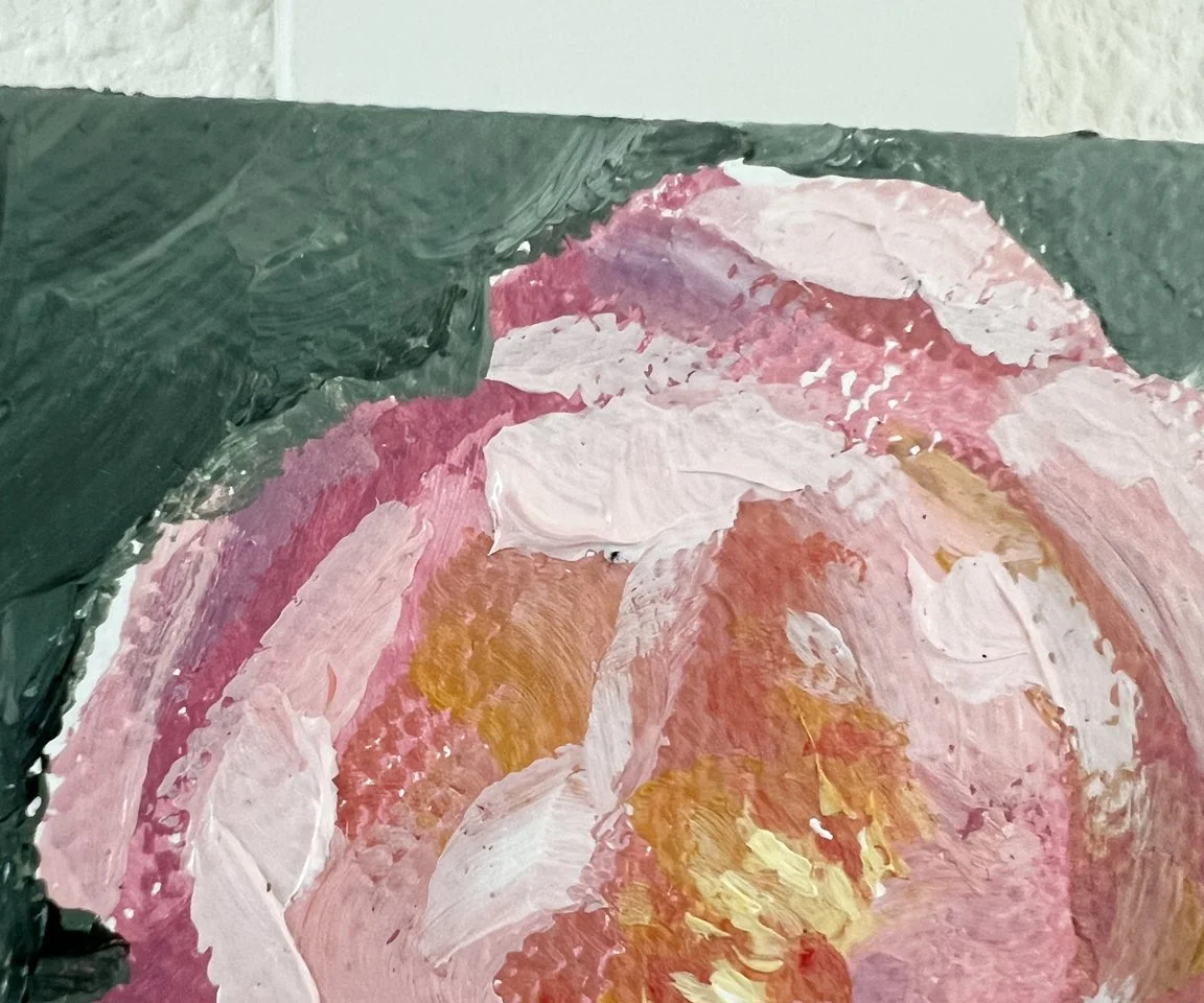 detail of peony petals