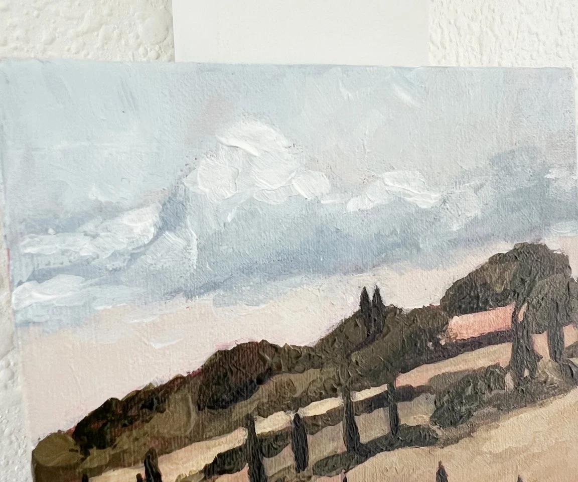detail of brushwork in clouds