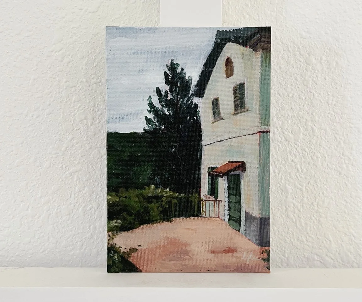 Painting of villa in Italy