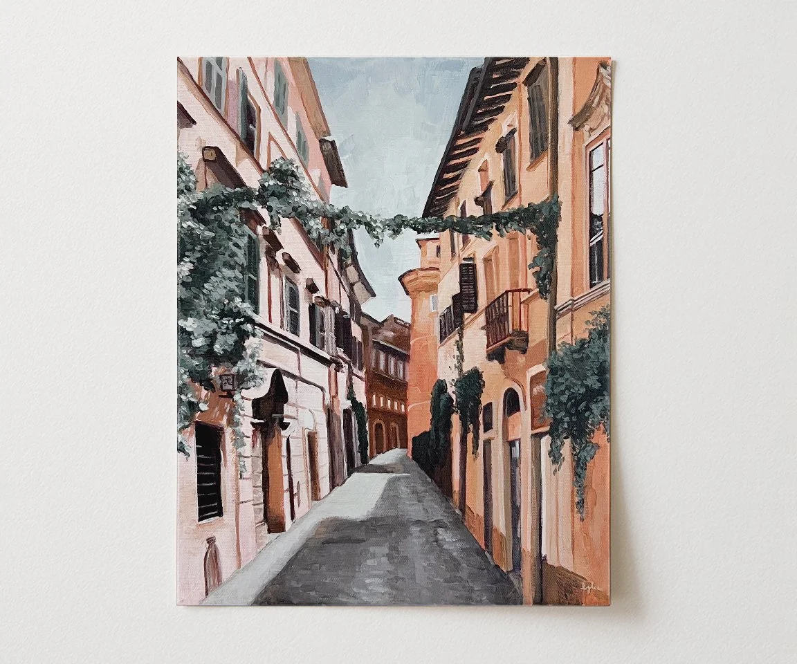 paper print of italian alleyway