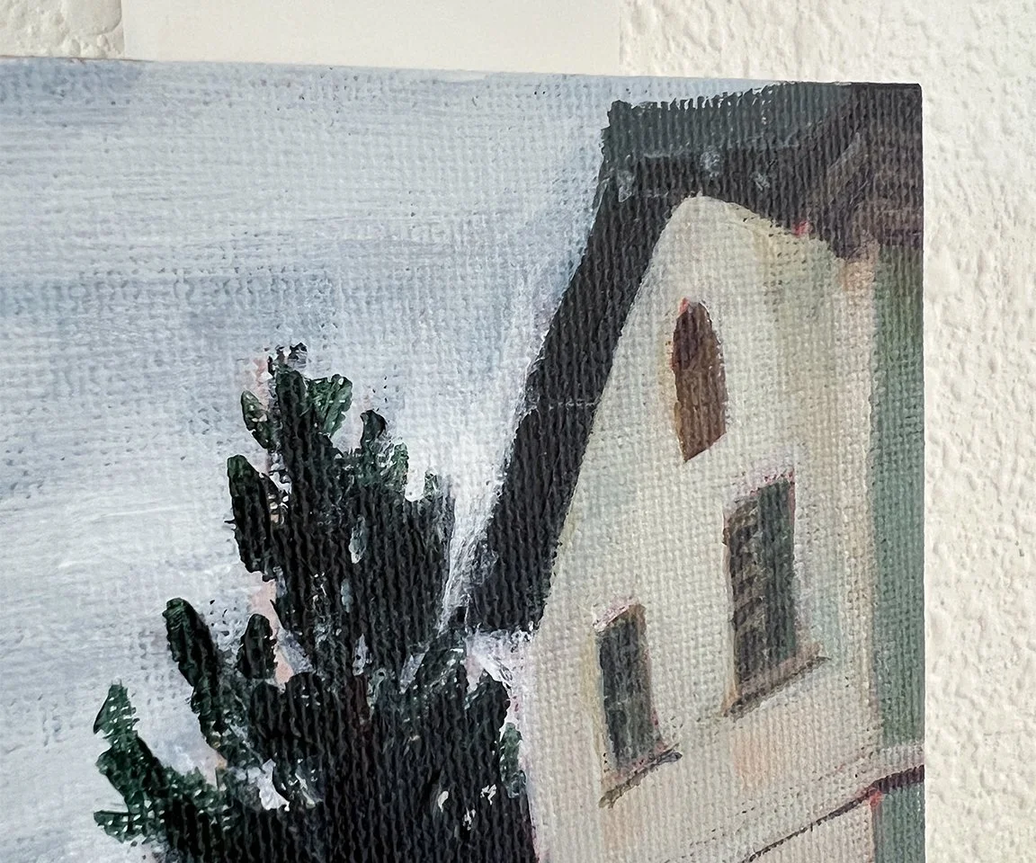 detail of house in italian villa painting