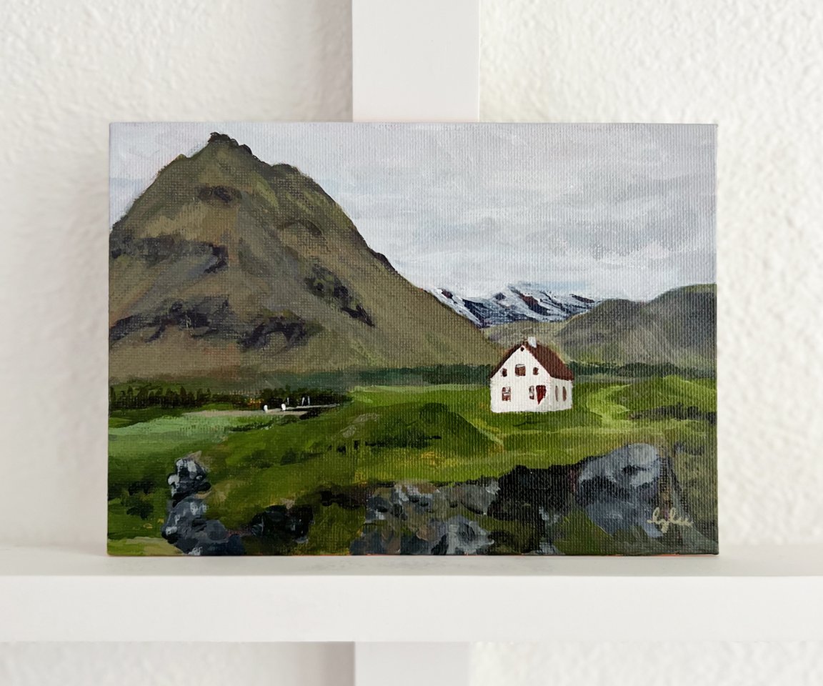 "Iceland Mountain Home" Original Painting