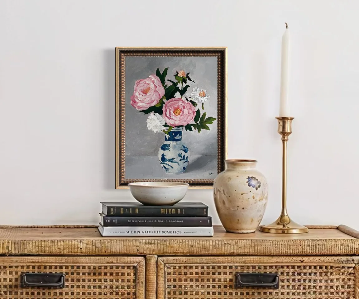 Fuschia Peonies Entry Table.jpg