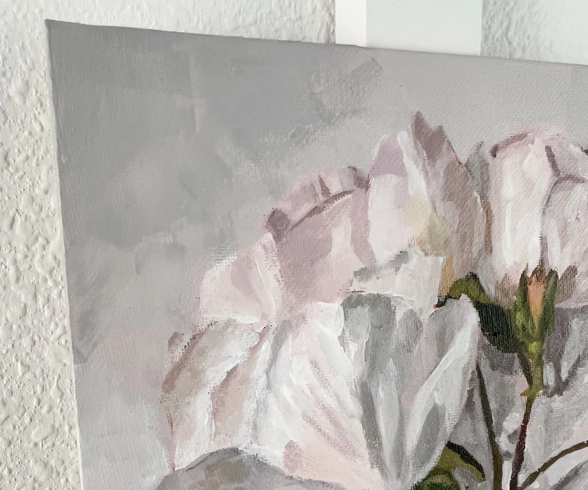 closeup image of corner of painting