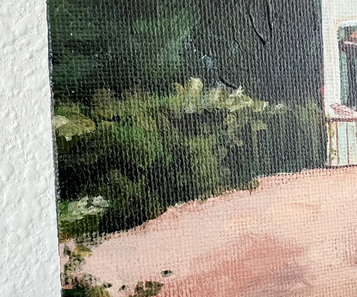 detail image of vines and flower brushstrokes