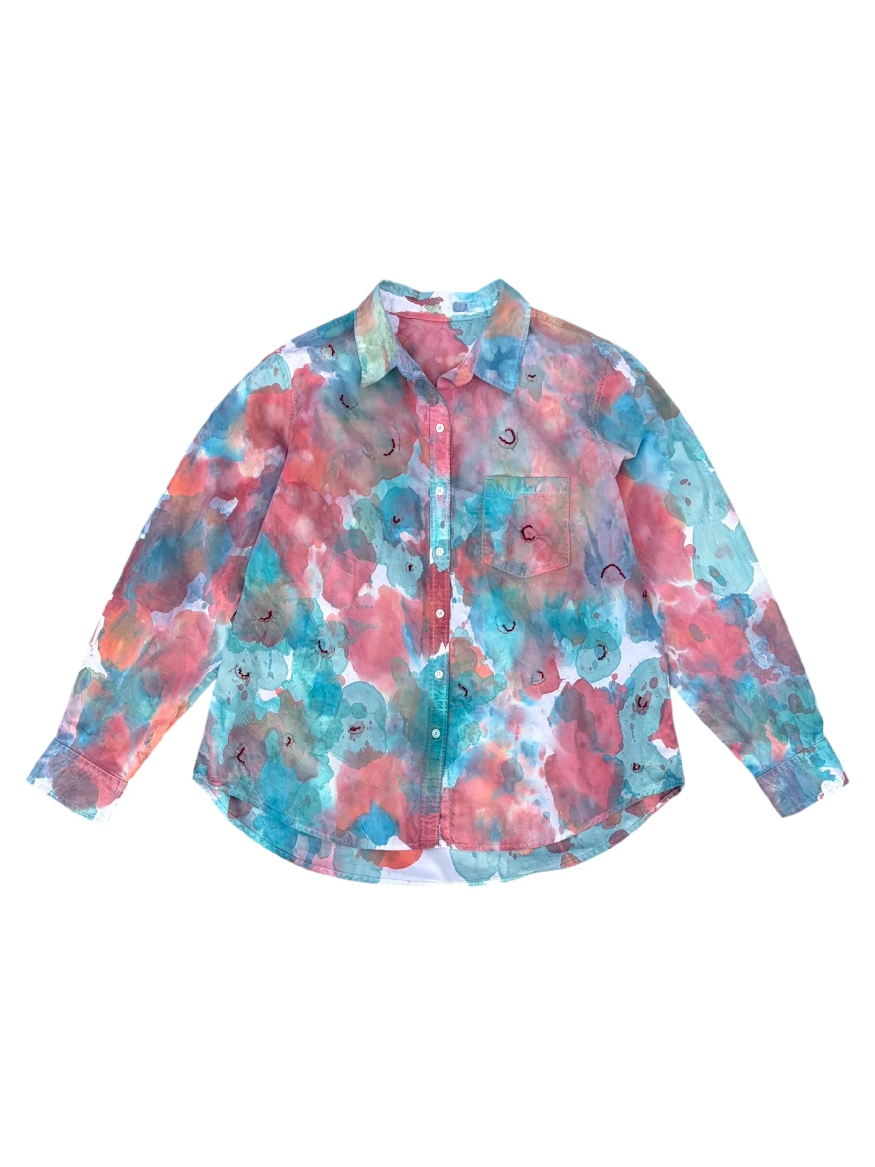 Hand-painted Blouse - Burgundy Petals