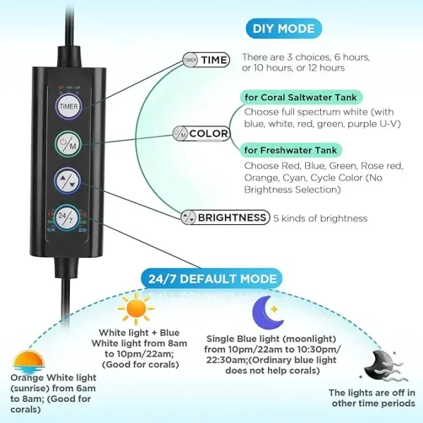 Hygger HG990-22W Apex Clip-On Light Saltwater  5.webp