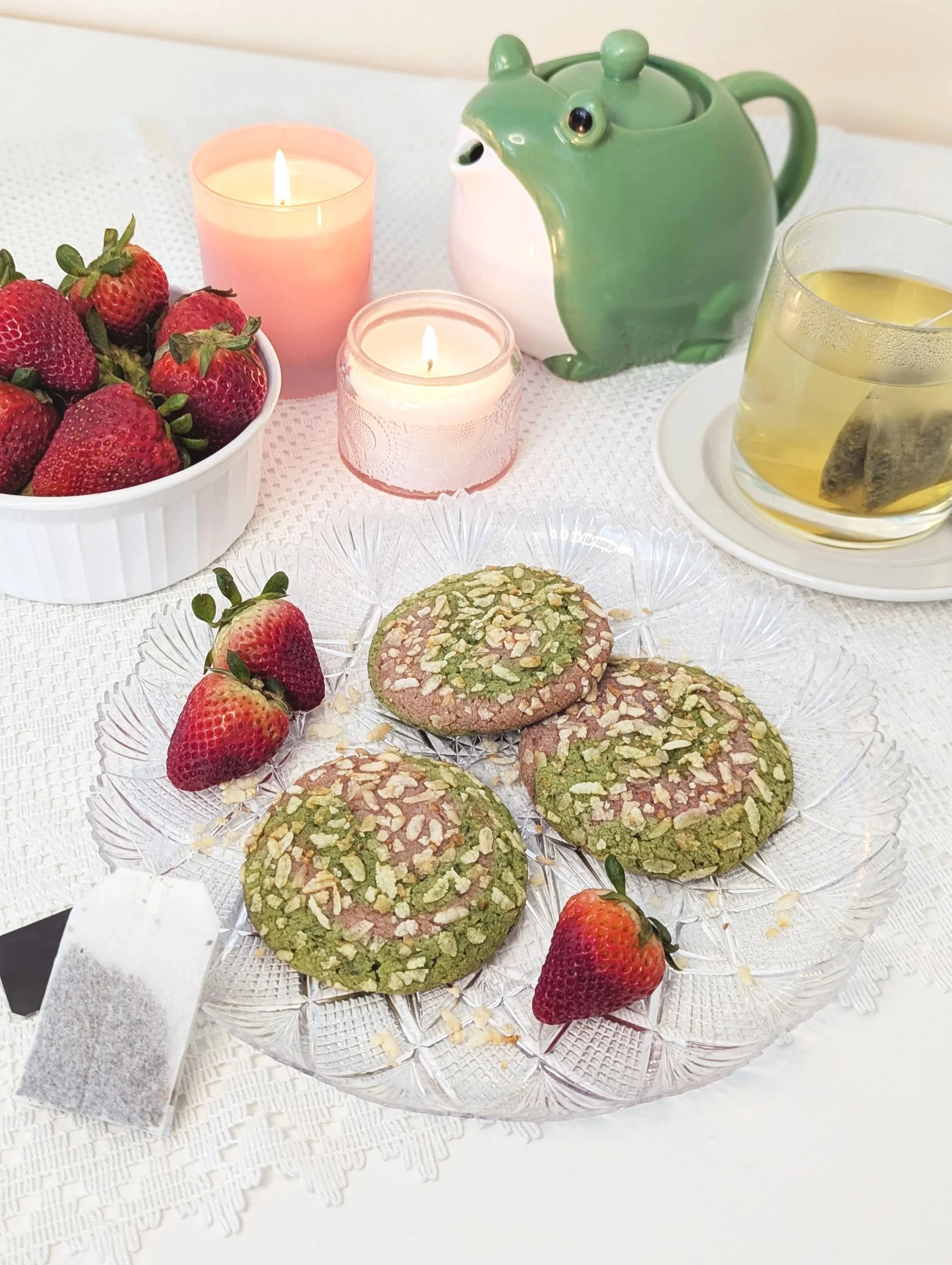Strawberry Genmaicha Cookies (3 pcs)
