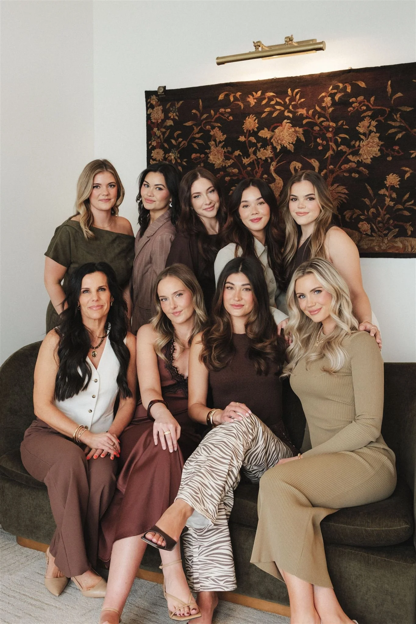  A group of women posing for their brand photoshoot in Kansas City. 