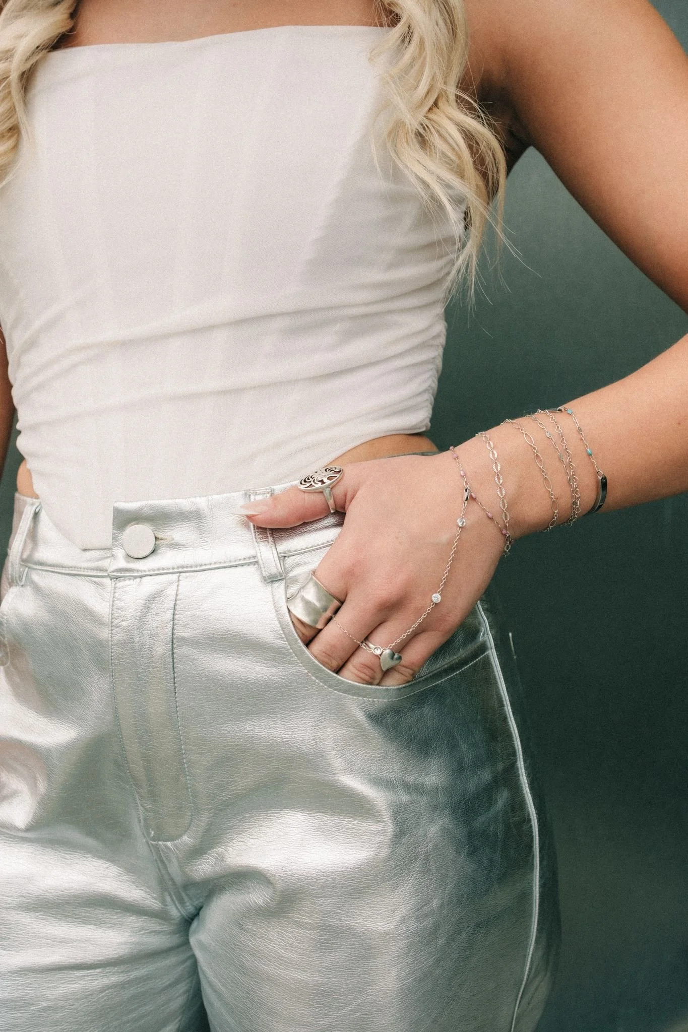  Brand photography of an outfit and jewelry.  