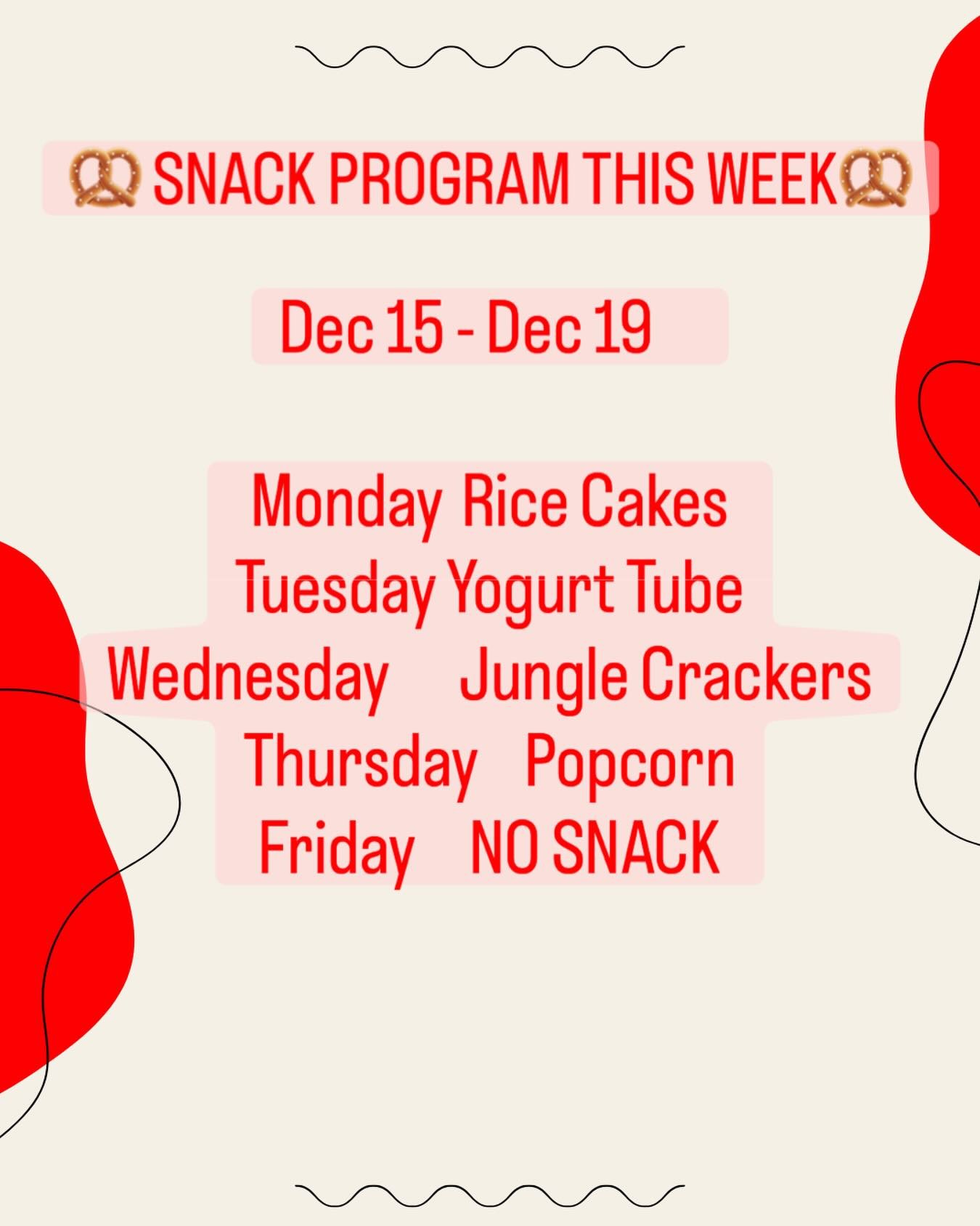 Find out here before the bulletin! 🍿🥨 great snacks from the nutrition program this week!