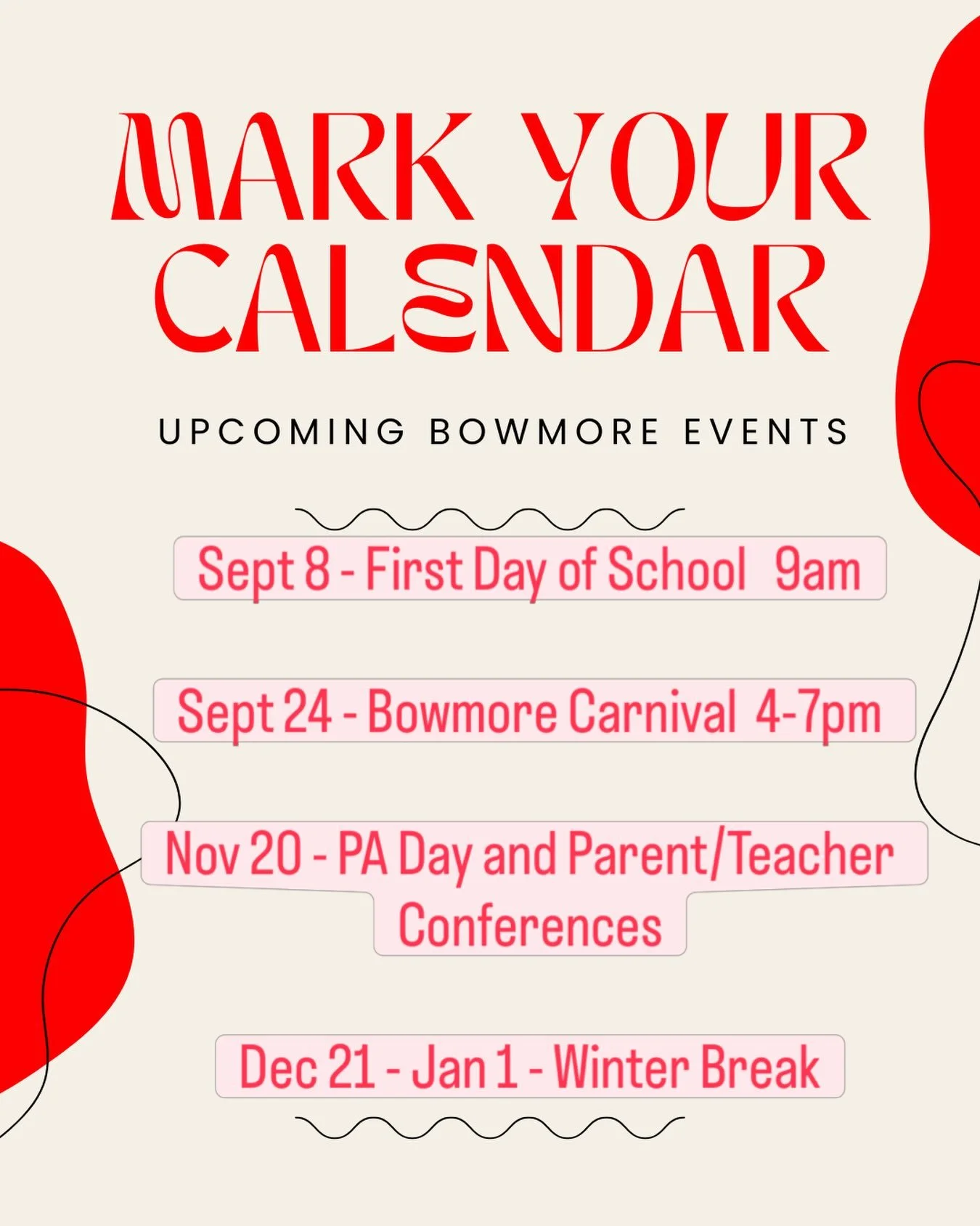 🗓️ Hard to believe but it&rsquo;s time to start marking key school dates in your calendar! 🗓️ We&rsquo;ll do our best to highlight the important ones here&hellip; see you on Tuesday for the first day of school!