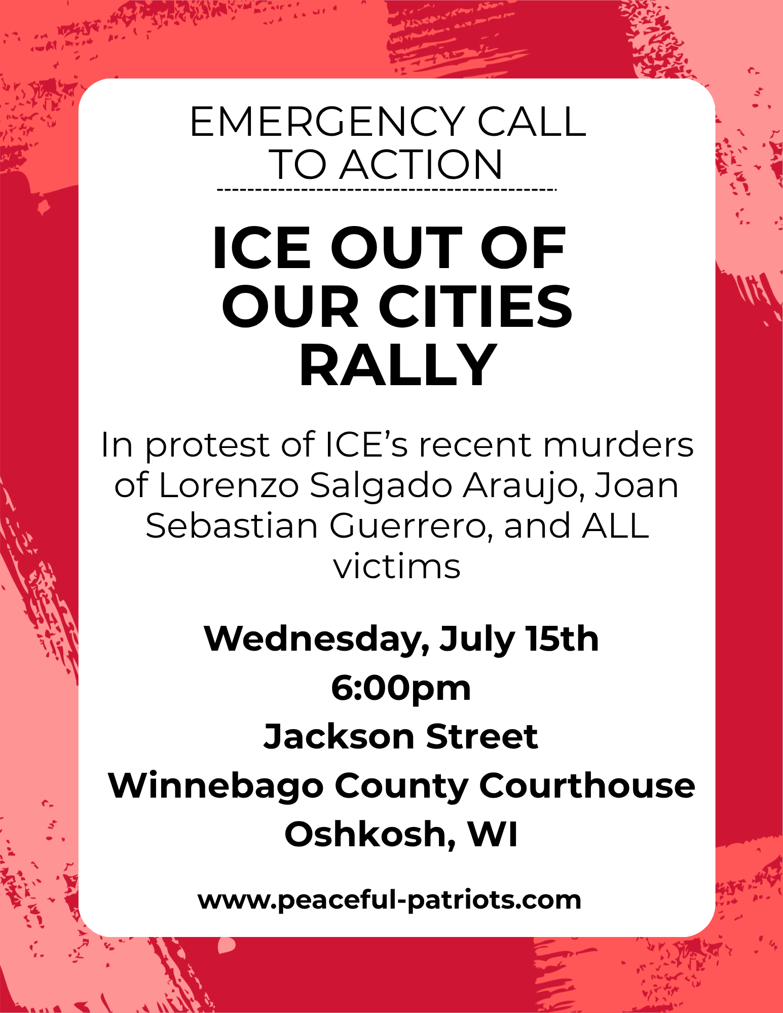 ICE OUT OF OUR CITIES RALLY