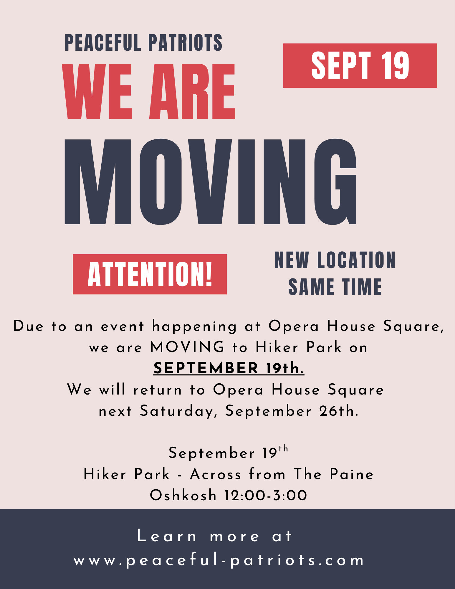 Location Change to Hiker Park - Rally