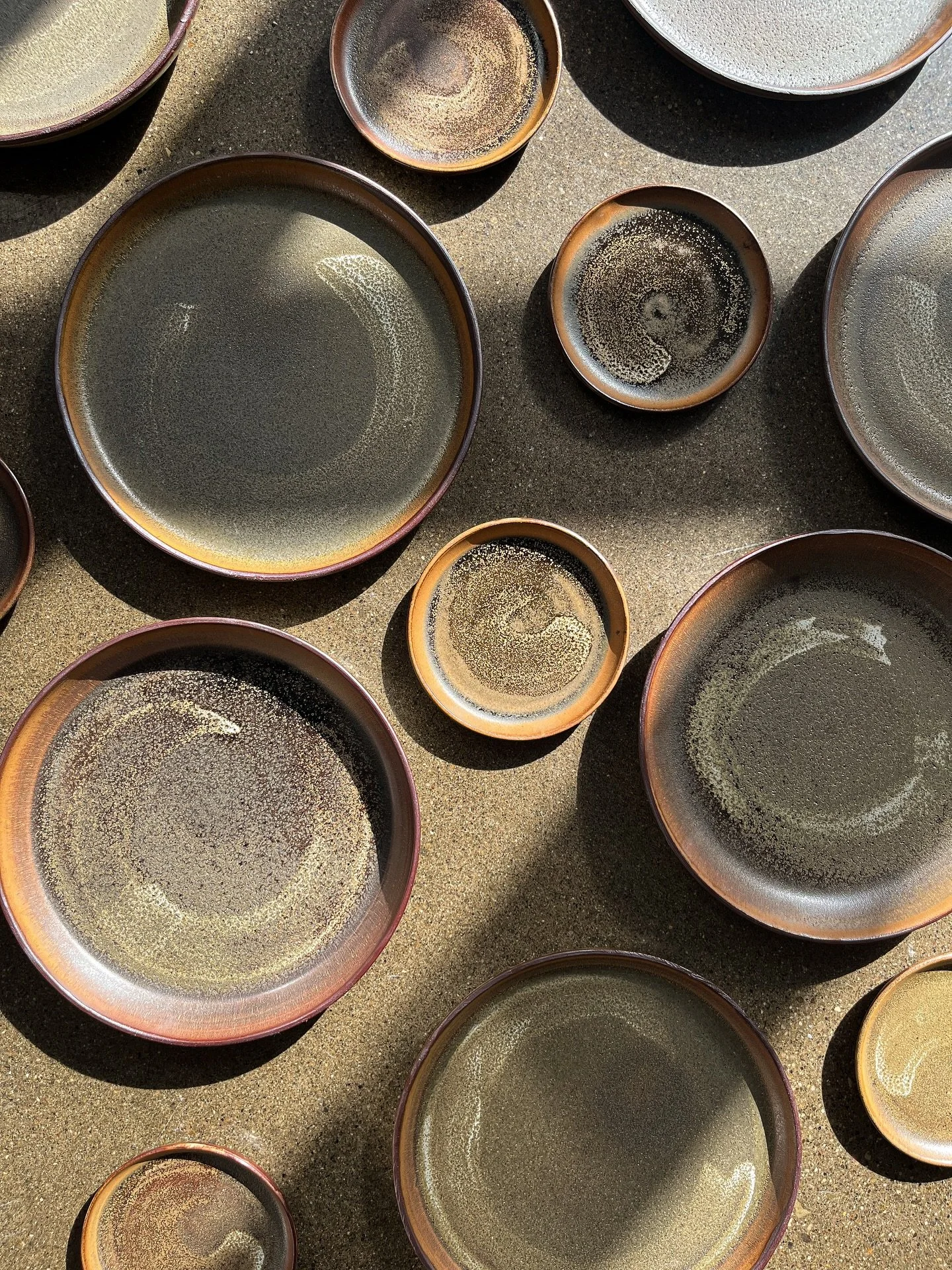 From the latest reduction firing &mdash; plates I made with intention for my own table. My favourite glaze, and a few fingerprints left behind as part of the process.

#reductionfiring #ceramicdinnerware #functionalceramics #ceramicartist #kwartists